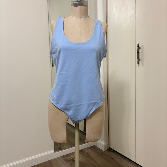 NWT Forever 21 Women's Blue Contour Sculpt Raceback Tank Bodysuit XL - Picture 1 of 6